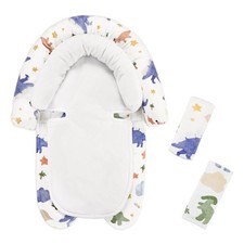 Infant Car Seat Insert and Strap Cover for Baby Boys, 2 in 1 Carseat Head Sup...