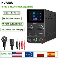 DC Lab Power Supply 30V 10A 60V 120V Adjustable Switching Encoder Knob Display