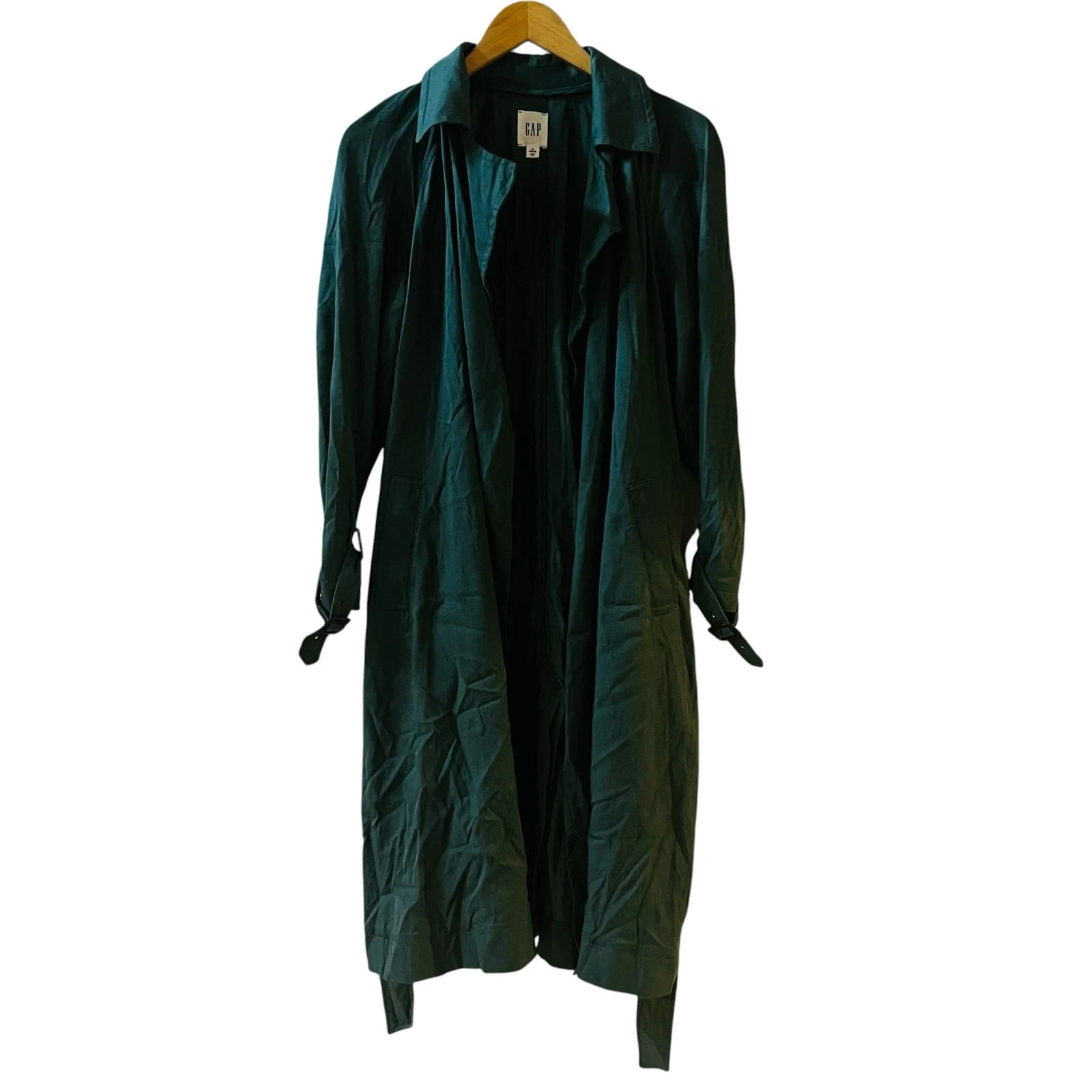 Gap Green Draped Open Front Jacket Size MP Medium Petite New
