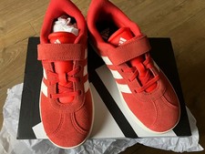 Adidas VL Court 3.0 EL Junior red lace up skateboarding trainer shoes size 2