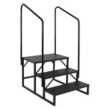 LUCKUP 3 Step RV Stairs with Handrails- Non Slip Hot Tub Steps Portable Mobil...