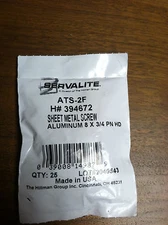 SHEET METAL SCREW #8 X 3/4 SLOTTED PAN HEAD PACK OF 25 ALUMINUM