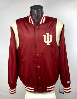 Indiana Hoosiers Starter Jacket NCAA Snap Down Jacket CRIMSON L XL 2X
