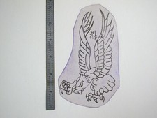 vtg 1960s Tattoo Flash acetate stencil Prey Focused Eagle signed EA1