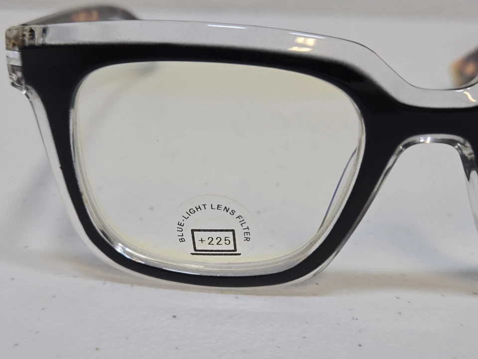 A.J. Gafas de lectura cuadradas Morgan adecuadas para lectores de computadora 2,25 dioptrías negras Foto 3 de 4