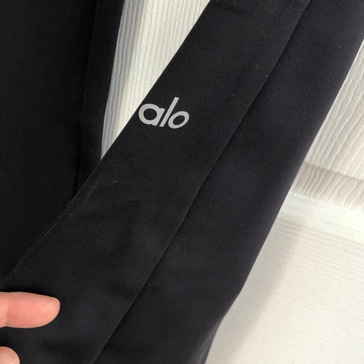 Alo High Waist Zip It Flare Legging Size S Black Reguar Length