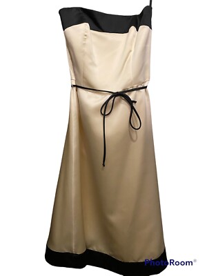 black and cream cocktail dress NWT White House Black Market Cream Black Strapless Cocktail Party Dress 6
