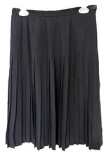 Lauren Ralph Lauren Skirt Size 8 Black Knee Length Pleated Lined Made in USA