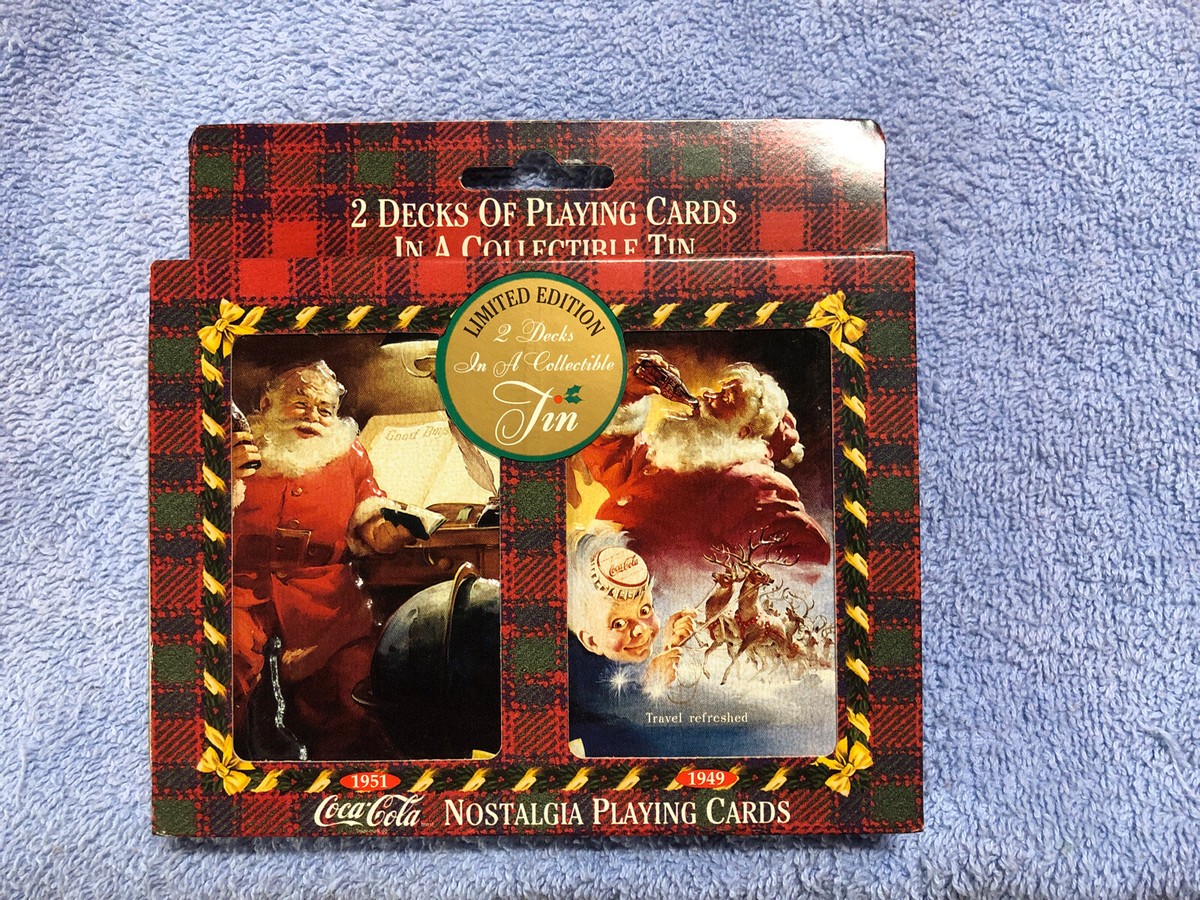 COCA COLA 1951 1949 NOSTALGIA PLAYING CARDS with TIN BRAND