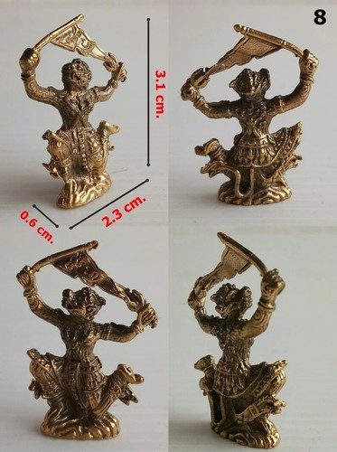 Brass Art Amulet Miniature Buddha Nang Kwak Kuman Thong Hanuman Figurine #1 - Picture 18 of 19
