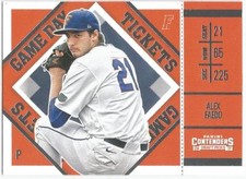Alex Faedo Detroit Tigers 2017 Panini Contenders Draft Picks Game Day Tickets
