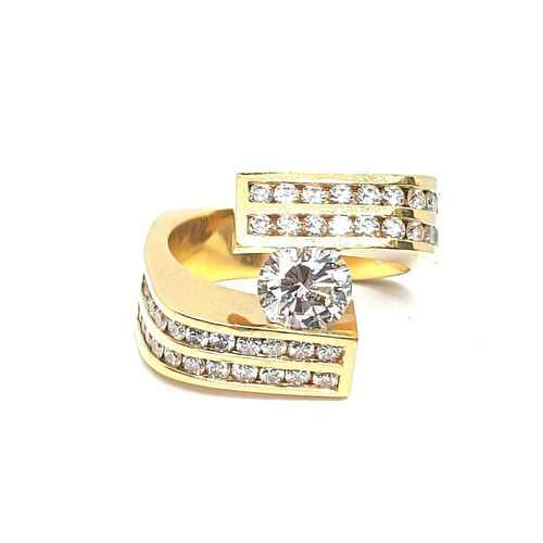 Unique & Stunning!  18KY "Gauthier" Diamond Ring
