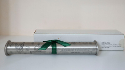 Birth Certificate Holder - Baby s First Gift - Pewter Finish Box included