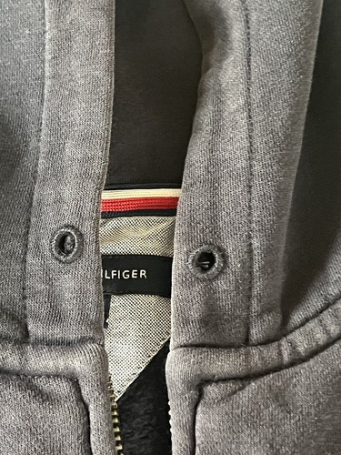 Tommy Hilfiger Vintage Hoodie mit Reißverschluss Navy mit Streifen Herren Größe L - Bild 6 von 6