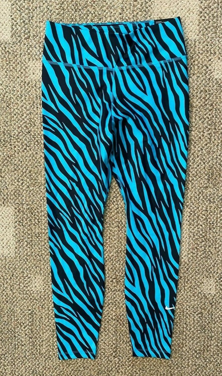 Womens M Nike Dry The Nike One 7/8 Training Tights Pants Blue