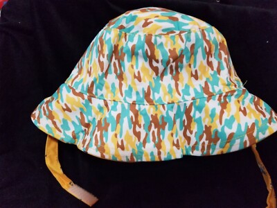 Kids Large, 54cm Reversible Bucket Hat, Yellow Zebras And  display picture 2