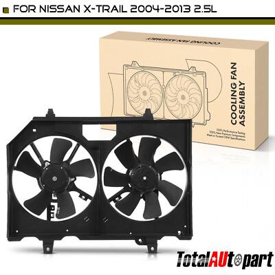 Dual Radiator Cooling Fan w/ Shroud Assembly for Nissan X-Trail T30 2001-2013