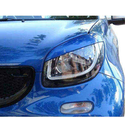 Headlight covers Smart 453 Fortwo ForFour evil eye midnight blue ABE