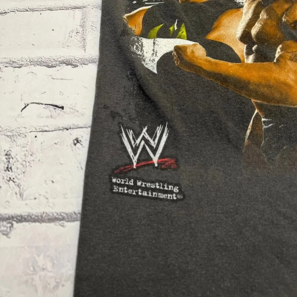 Camisa WWE Adulto Pequeña Gris Y2k 2008 Triple H Rey Mysterio Bautista John Cena Foto 3 de 4