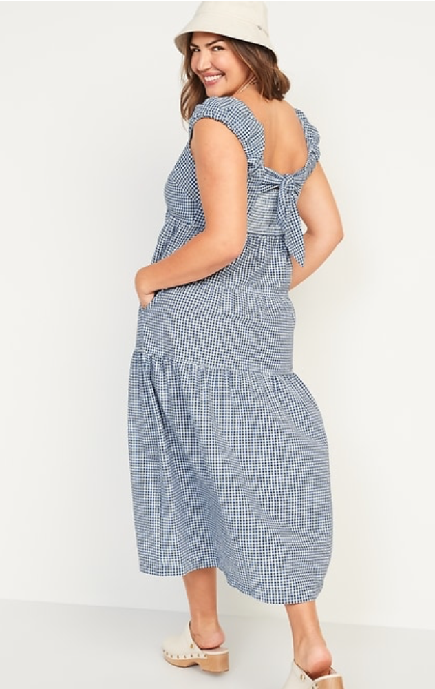old navy gingham maxi dress Sleeveless Tiered Gingham Maxi Dress for Women