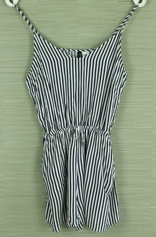 Kurzer Jumpsuit/Overall gr.38 in Weiß/Blau gestreift - Bild 1 von 3
