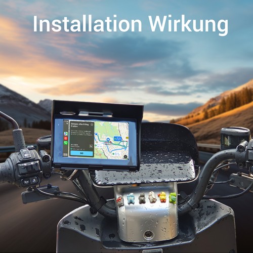 5'' Motorcycle Car Sat Nav GPS Navigation Touch Screen CarPlay / Android Auto - Bild 3 von 14