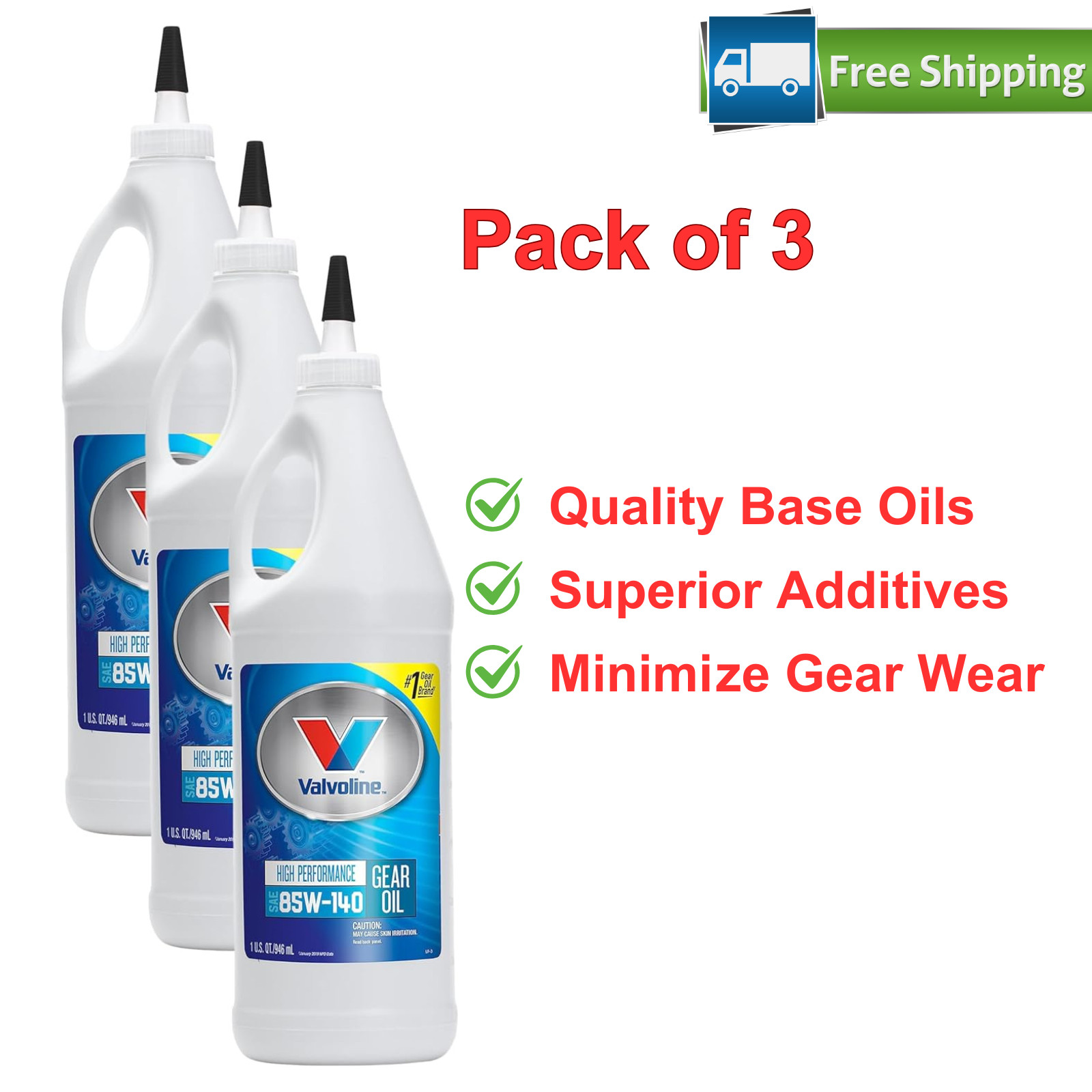 1 Qt 3-pack, Extreme-pressure Additives