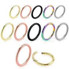 PAIR Hinged Seamless Segment Ring Hoop Earrin...