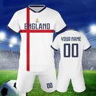 Kids England Football Kit Jersey Personalised Shirt Shorts Unisex Training Set