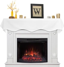 Christmas Fireplace Scarf Pure White Mantle Scarves Cover Scarf Runner Solid Col