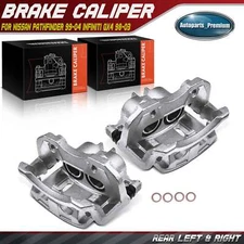 Pair Front Brake Calipers w/Bracket for Nissan Pathfinder 1999-2004 Infiniti QX4