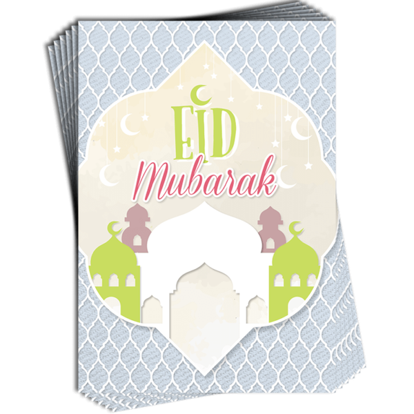 Eid Mubarak Geometric Tile Pattern Mosque Pack Of 6 Greeting Cards Same Design For Sale Online Ebay