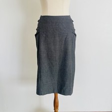 Size Au 10 Veronika Maine Grey Pencil Skirt Mid-High Rise Work Office Smart