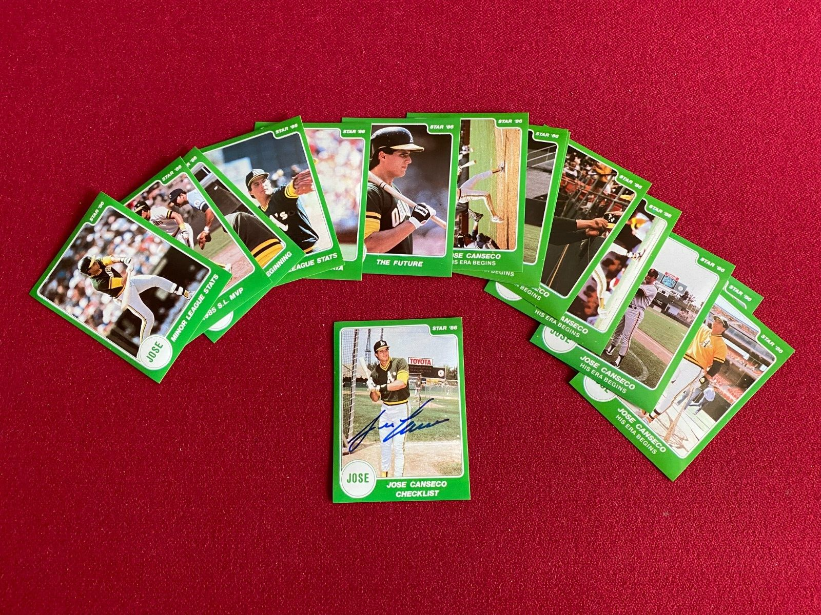 Jose Canseco Autographed Signed 1986, , "" (JSA) STAR "Rookie" Card Set (15) Vintage 