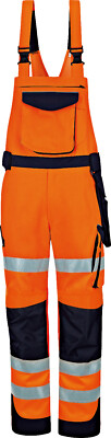Vizwell Warnschutz Latzhose Arbeitshose orange gelb Sicherheit Schutz VWTC115