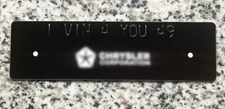 New Dodge Plymouth Chrysler Dash Vin Tag Metal Plate Mopar Black Stamped