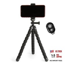 Portable and Flexible Tripod with Wireless Remote and Smartphone Clamp, 10inch