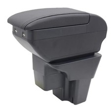 Armrest Box for Kia Rio 2018-2023 Automotive 4 USB Black with Black thread