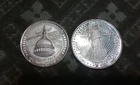 Lot of 2: 2oz .999 silver rounds 1984-5 "Ruff Times" "free the eagle" 4oz total