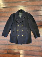US Navy Reefer Peacoat Mens 1966 42R Navy Blue Kersey Wool Corduroy pocket DSA