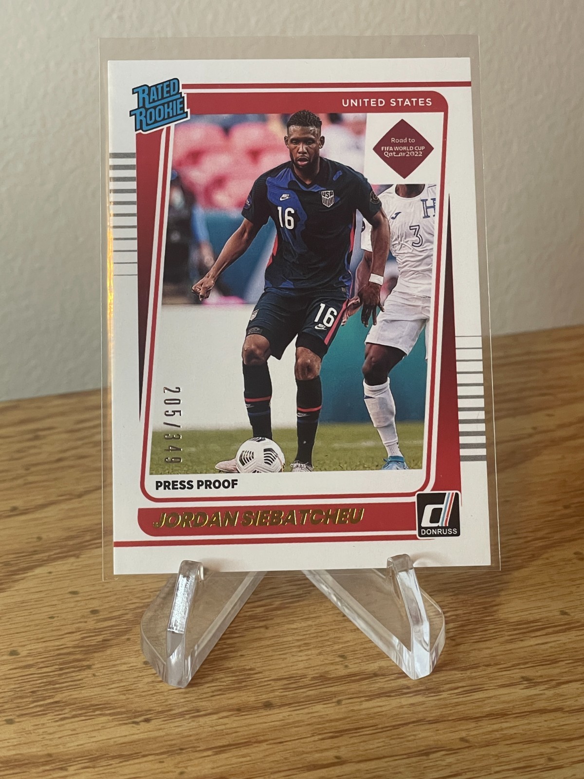 Jordan Siebatcheu Pefok /349 GOLD Press Proof 2021-22 Donruss RC RATED ROOKIE