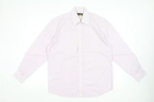 Marks and Spencer Men's Pink Striped Long Sleeve Dress Shirt 15.5in Collar