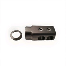Stainless Tanker Style 2 Port Muzzle Brake 1/2 X 28 5.56