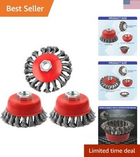 3 Pack Wire Wheel Brush for Angle Grinder, 4 Inch Angle Grinder Wire Wheel, W...