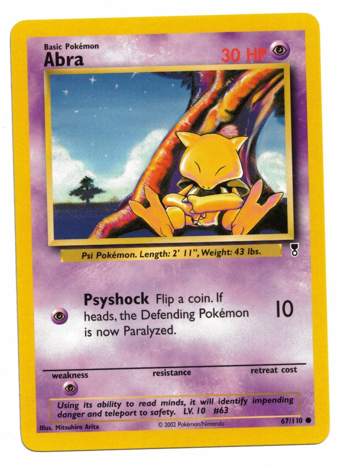 Pokemon Card: Abra 67/110 Legendary Collection Vintage! NM