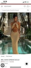 NWT Outcast Bel Gold Maxi Dress Xxs/xs