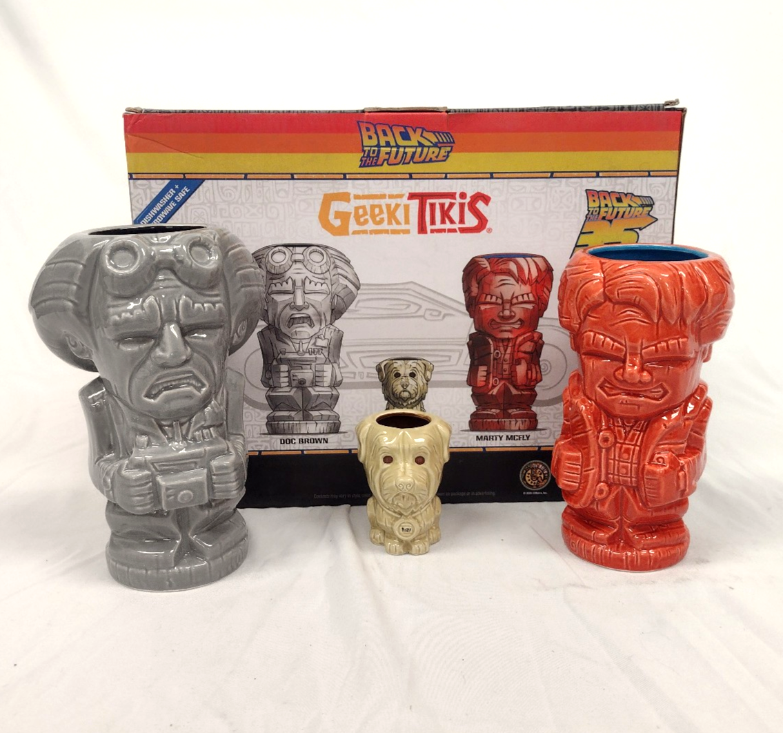 Back to the Future - Doc Brown, Marty McFly & Einstein Geeki Tikis
