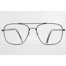 MM 20201 GM Gunmetal Aviator Eyeglasses Square Metal Frames 55-15-145 Gray Mens