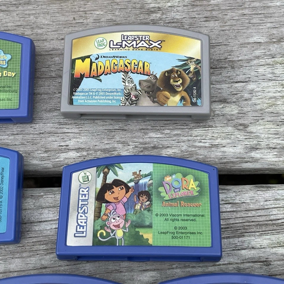 Leapfrog Leapster Lot of 7 Learning Game Cartridges Sponge Bob Dora Nemo Math - Image 3 of 4
