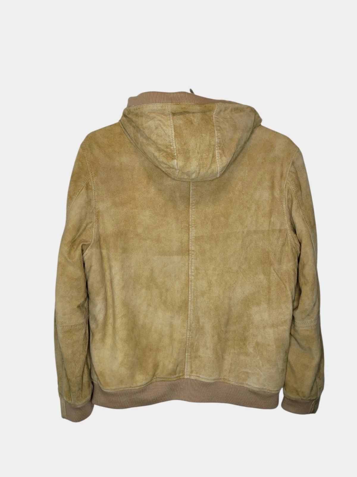 Carbon2Cobalt Spyglass Suede Hoodie Jacket L Wheat Brown Sherpa Lined image 7